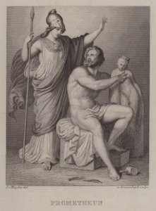 Prometheus (gravure) door Jacques Alfred van Muyden