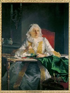 Portret van Mme. Antoine Crozat ... (schilderij op doek) door Jacques Andre Joseph Camelot Aved