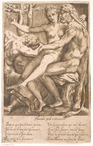 Hercules en Deianira door Jacques Androuet Ducerceau d.Æ.