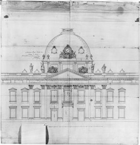 Ontwerp voor de Ecole Militaire in Parijs, 1769 door Jacques Ange Gabriel