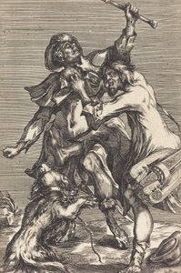 Vechtende bedelaars door Jacques Bellange