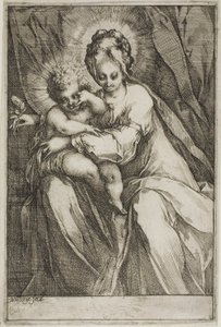 De Maagd en het Kind met een roos door Jacques Bellange