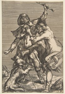 Twee Vechtende Bedelaars door Jacques Bellange