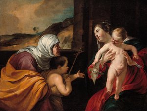 Maagd en Kind met Sint-Elizabeth en de Jonge Sint-Jan de Doper, 1628-29 door Jacques Blanchard