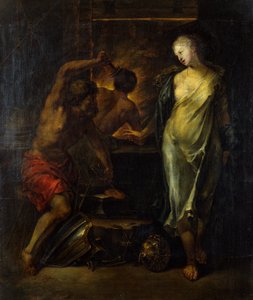 Vulcan smeedt de wapenrusting van Achilles onder toezicht van Thetis door Jacques Blanchard
