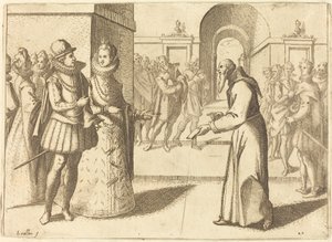 Een Capucio die de Dank van de Koning van Beieren Brengt door Jacques Callot