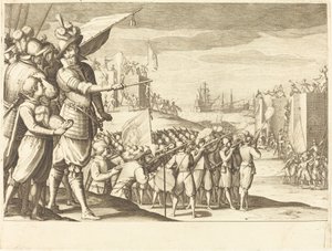 Aanval op twee forten door Jacques Callot