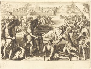 Aanval op de Buitenforten van Bone, ca. 1614 door Jacques Callot