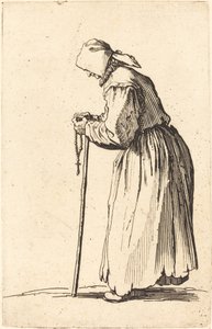 Bedelvrouw met rozenkrans