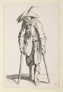 Bedelaar met een Houten Been, uit De Bedelaars door Jacques Callot