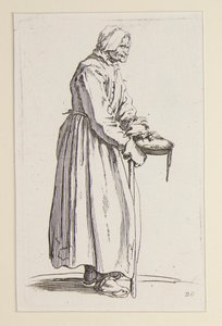 Bedelares met een kom, uit De Bedelaars door Jacques Callot
