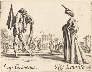 Kapitein Cerimonia en Mevrouw Lavinia door Jacques Callot