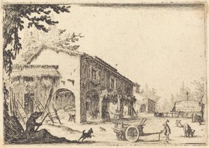 Binnenplaats van een Boerderij door Jacques Callot