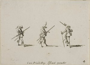 Oefening met het Musket, plaat vier uit De Militaire Oefeningen