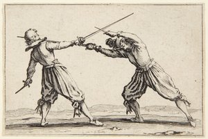 Duel met zwaarden en dolken door Jacques Callot