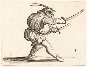 Duellist met Twee Sabels door Jacques Callot