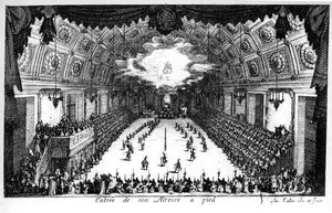 Ingang van Zijne Hoogheid te voet door Jacques Callot