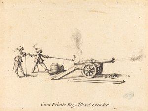 Het kanon afvuren door Jacques Callot