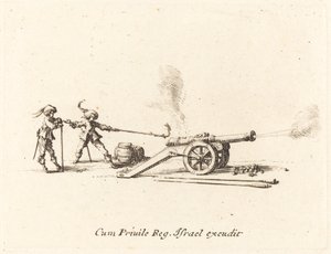 Het Afvuren van het Kanon door Jacques Callot
