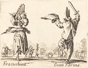 Fracischina en Gian Farina door Jacques Callot