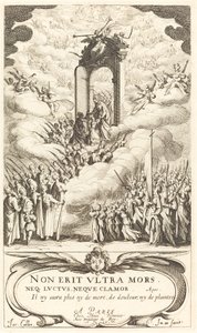 Frontispice voor "De Kalender van de Heiligen" door Jacques Callot