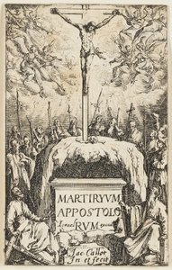 Frontispice, uit De martelarijen van de apostelen door Jacques Callot