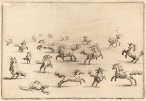 Rennende Paarden door Jacques Callot