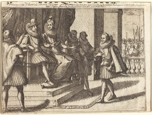 Koning en Koningin in Overleg over de Turken [recto] door Jacques Callot