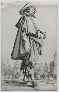 La Noblesse: Edelman Staand in Profiel met Gevouwen Handen door Jacques Callot