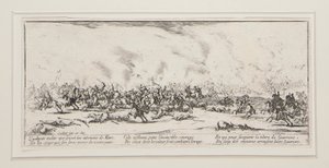 La bataille, plaat 3 uit de serie Les grandes miseres de la guerre door Jacques Callot