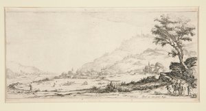Vogeljacht, uit Landschappen voor Giovanni de Medici door Jacques Callot