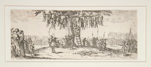 La pendaison uit Les grandes miseres de la guerre door Jacques Callot