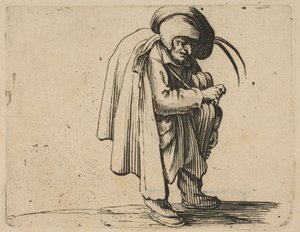 Le Jouer de Vielle, uit Varie Figure Gobbi, suite appel... 1616-22 door Jacques Callot