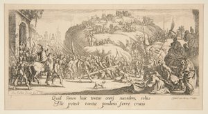Het dragen van het kruis, uit La Grande passion door Jacques Callot