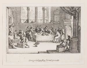 De Verdeling van de Rijkdom, uit de serie La Vie de l door Jacques Callot