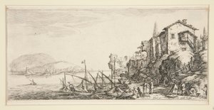 Le petit port (De kleine haven), uit Landschappen voor Giovanni de Medici door Jacques Callot