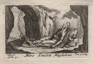 Les Pénitents: Dood van St. Magdalena door Jacques Callot