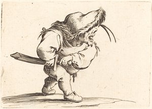 Man die zich voorbereidt om zijn zwaard te trekken, ca. 1622 door Jacques Callot