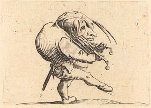 Man die een rooster schraapt