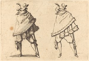Man Gewikkeld in Zijn Mantel door Jacques Callot