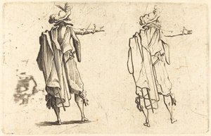 Man van Achteren Gezien met Zijn Rechterarm Uitgestrekt door Jacques Callot