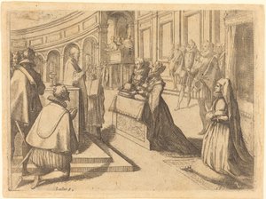 Huwelijk van Margaretha van Oostenrijk en Filips III door Jacques Callot