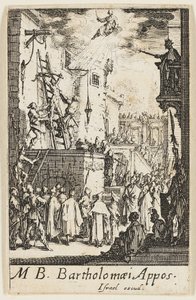 Martelaarschap van de heilige Bartholomeus, plaat negen uit De Martelaars van de Apostelen