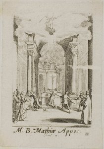 Martelaarschap van de heilige Mathias, plaat elf uit De Martelaars van de Apostelen door Jacques Callot