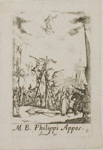 Martelaarschap van de heilige Phillip, plaat acht uit De Martelaars van de Apostelen door Jacques Callot