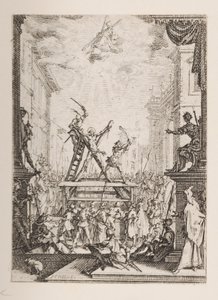 Martelaarschap van St. Andreas, nr. 5 uit Het Martelaarschap van de Apostelen door Jacques Callot