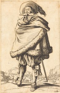 Edelman in een Met Bont Afgewerkte Mantel door Jacques Callot