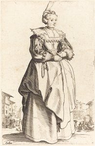 Adellijke Vrouw met een Kleine Hoed door Jacques Callot