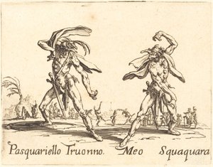 Pasquariello Truonno en Meo Squaquara door Jacques Callot