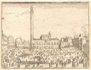 Piazza Publicca, Siena door Jacques Callot